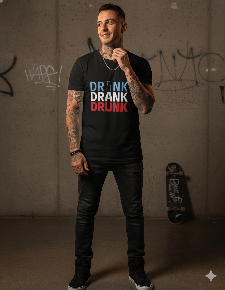 Drink Drank Drunk - Premium Cotton T-Shirt