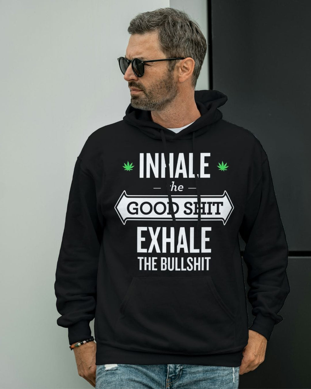 Exhale the bullsh!t - Premium Cotton Hoodie