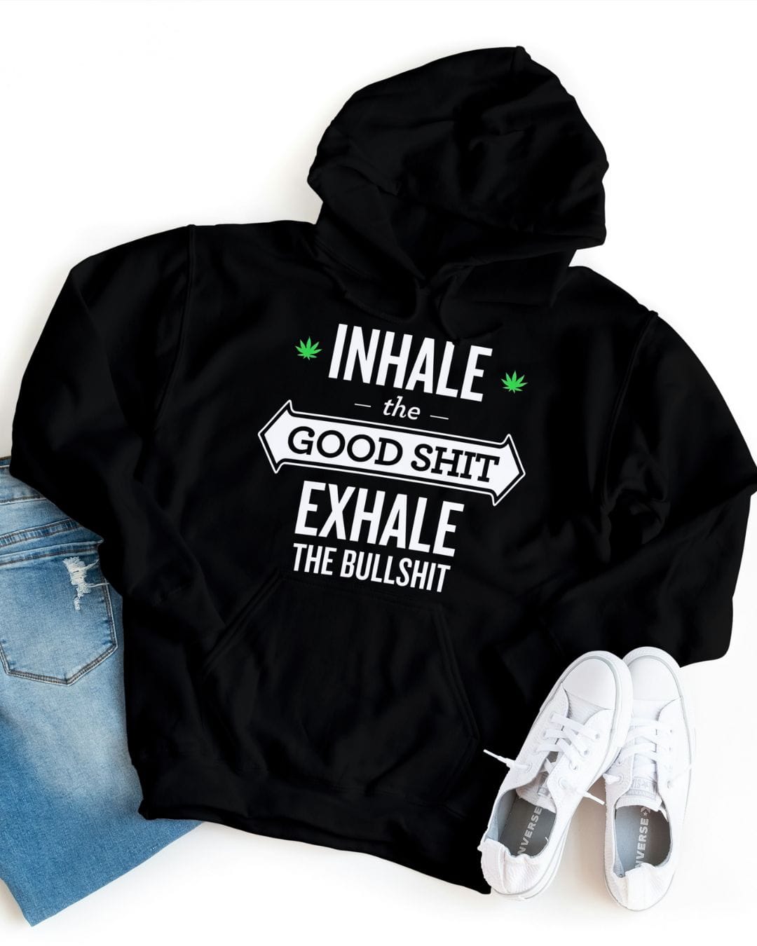 Exhale the bullsh!t - Premium Cotton Hoodie