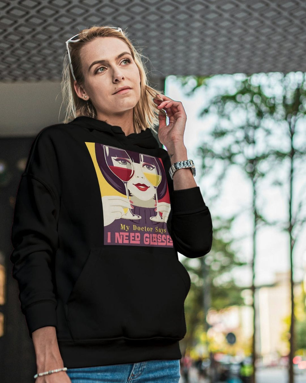 I need Glasses - Premium Cotton Hoodie