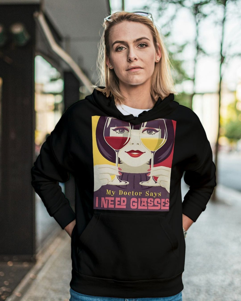I need Glasses - Premium Cotton Hoodie