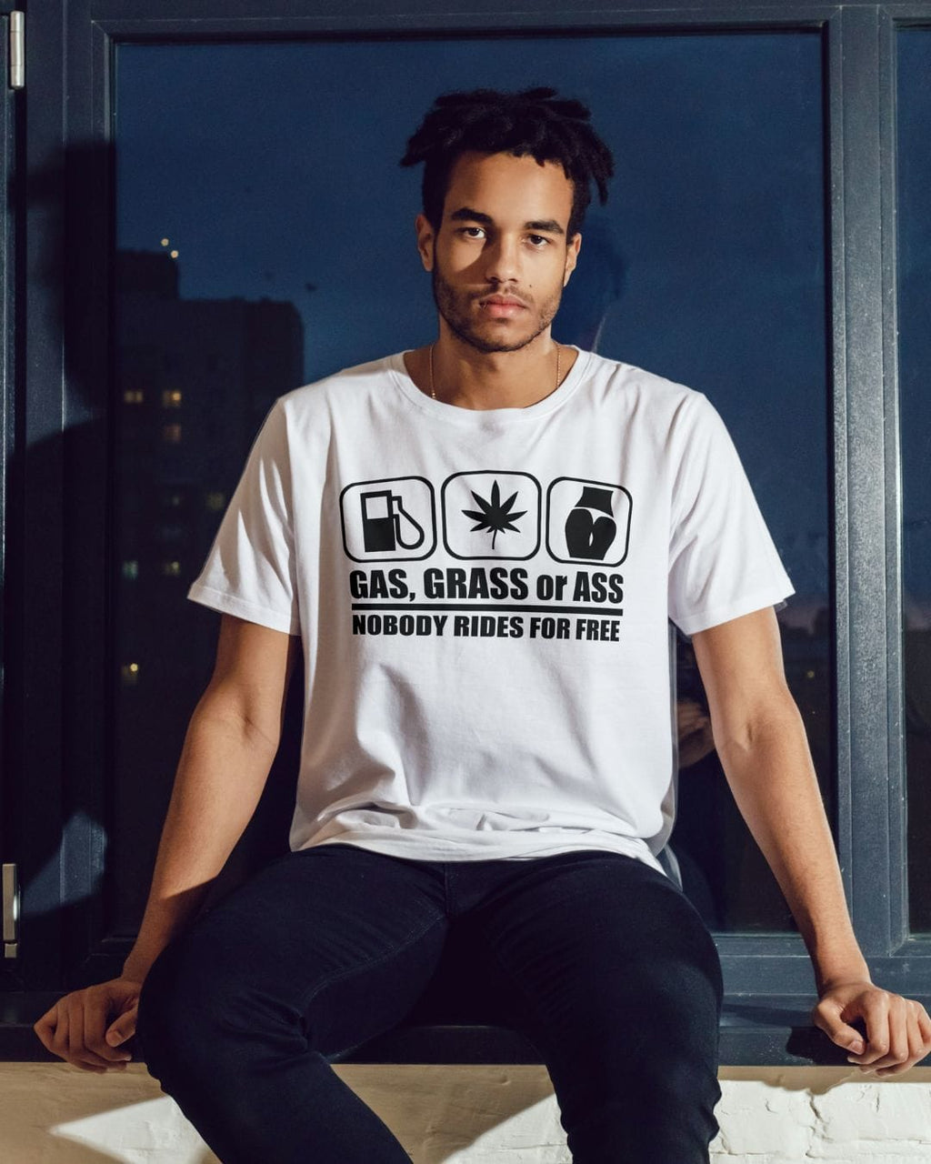 Nobody Rides For Free ! - Premium Cotton T-Shirt